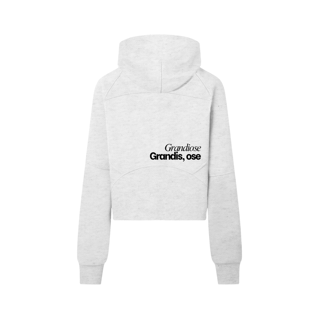 Hoodie crop demi-zip ajusté