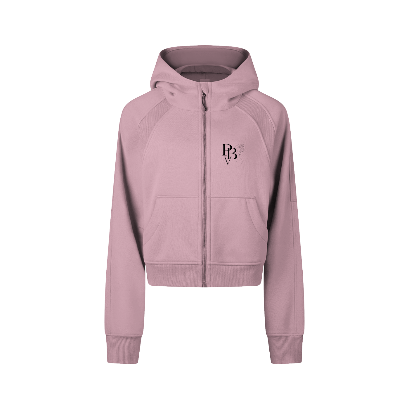 Hoodie crop zippé ajusté