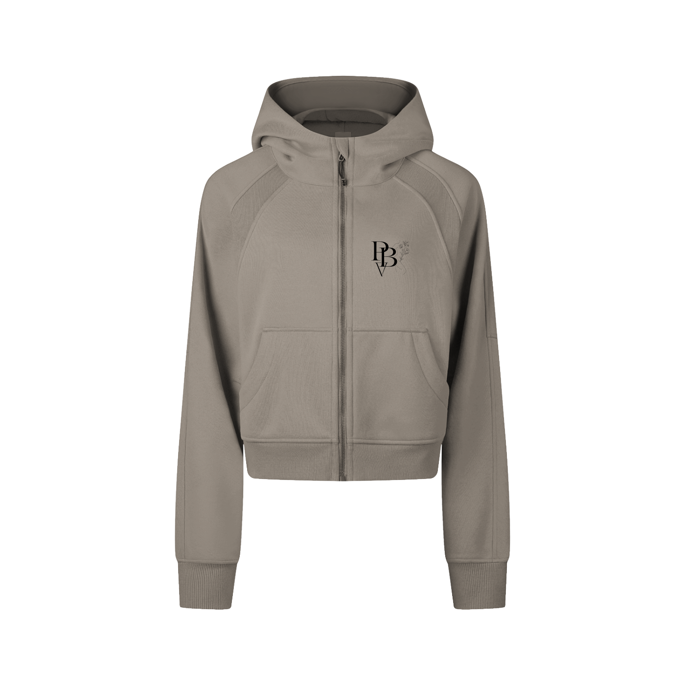 Hoodie crop zippé ajusté