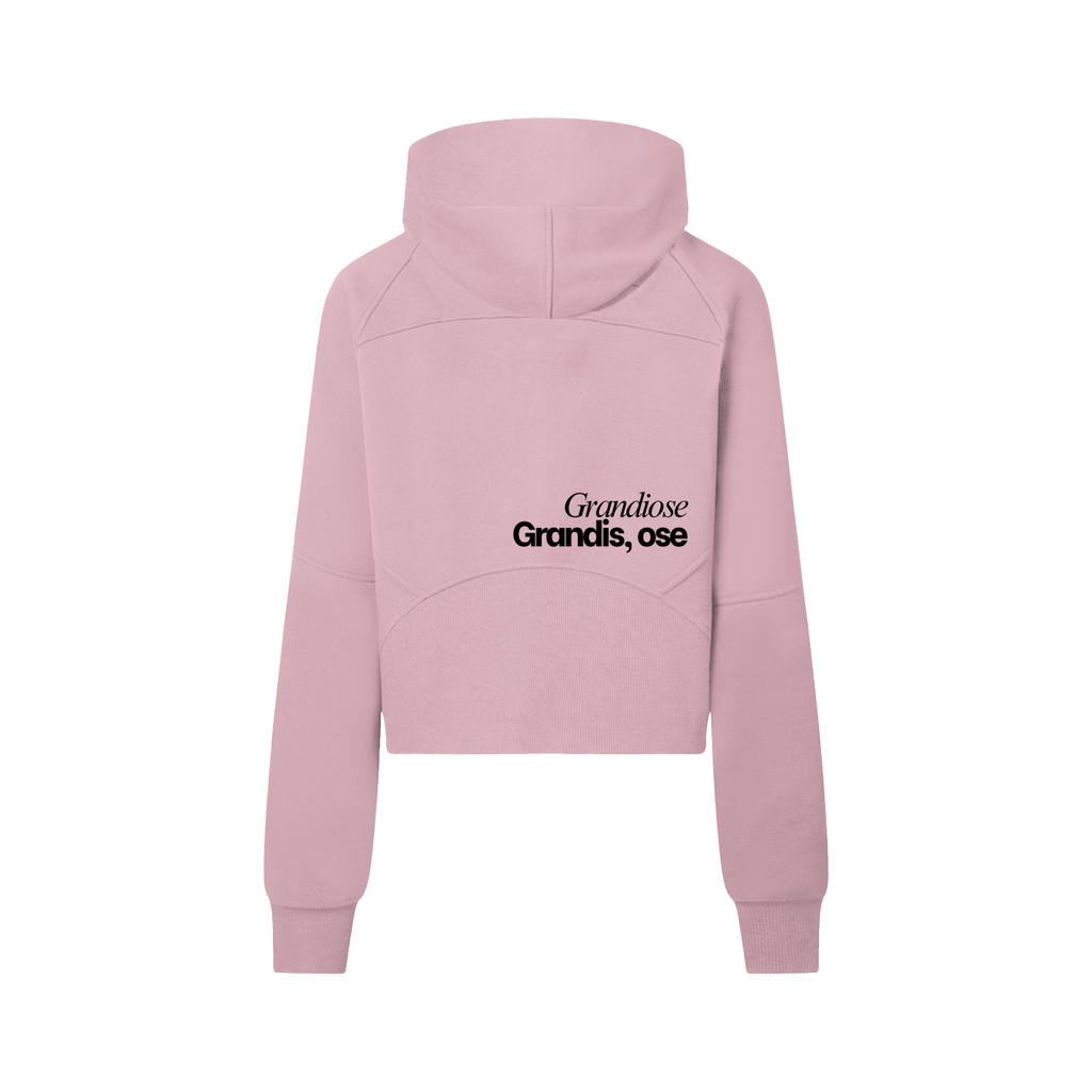 Hoodie crop demi-zip ajusté