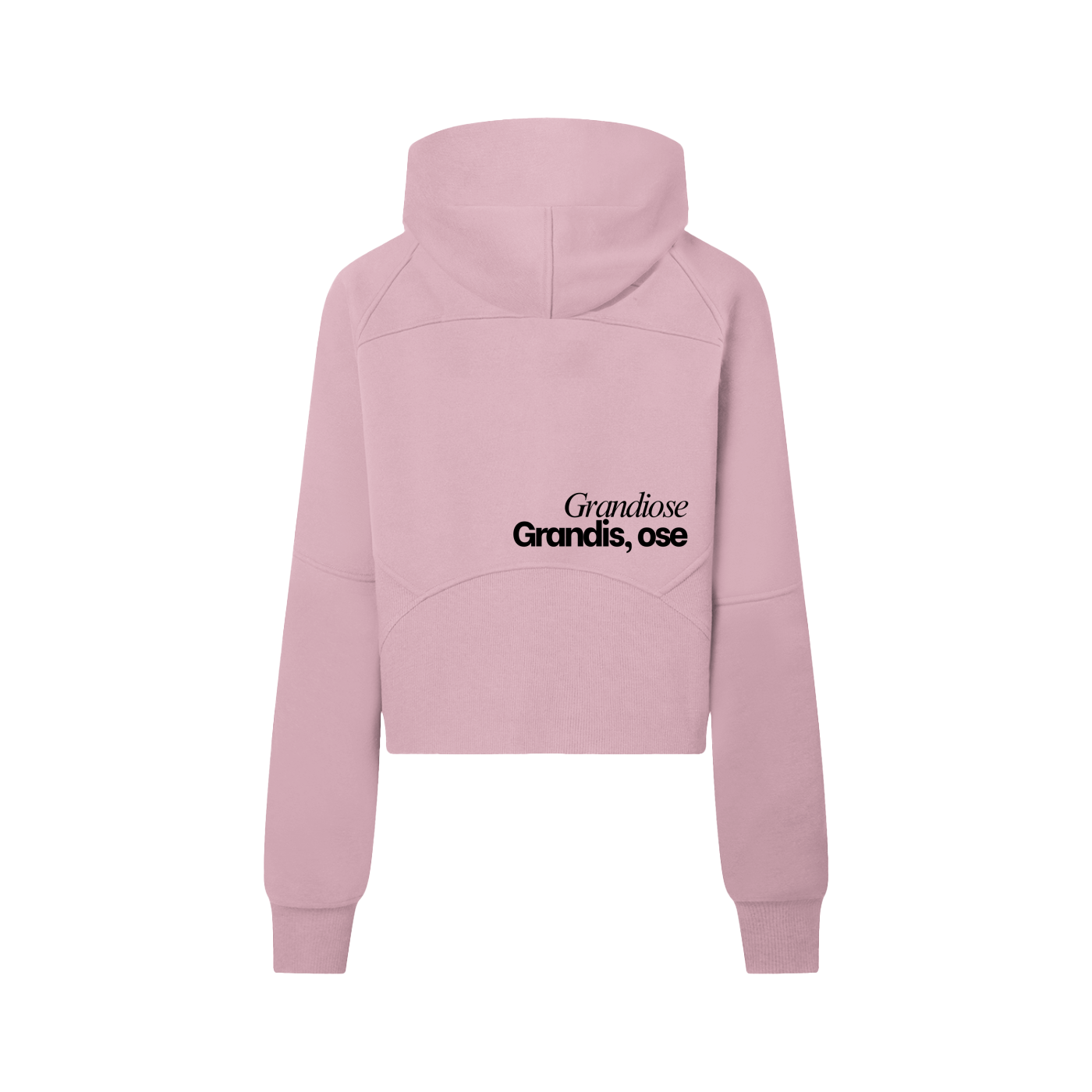 Hoodie crop demi-zip ajusté