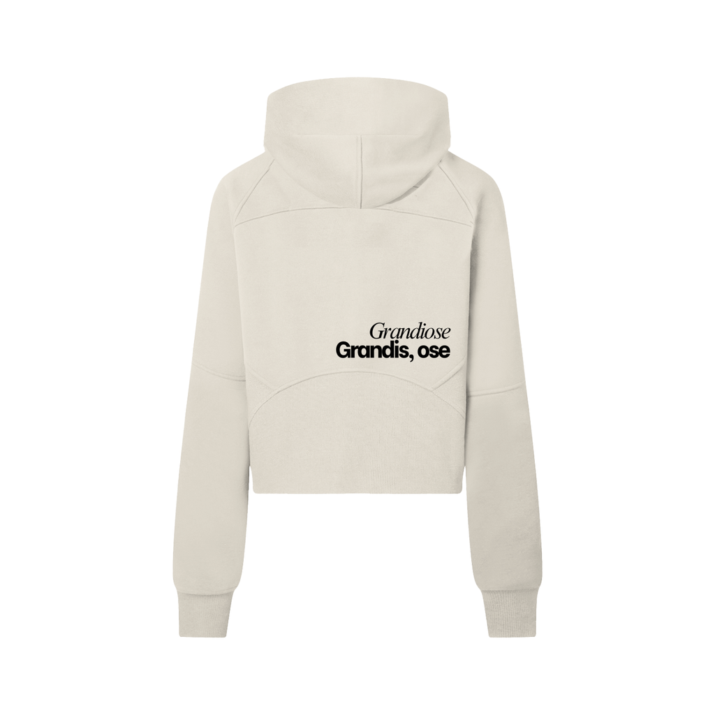 Hoodie crop demi-zip ajusté