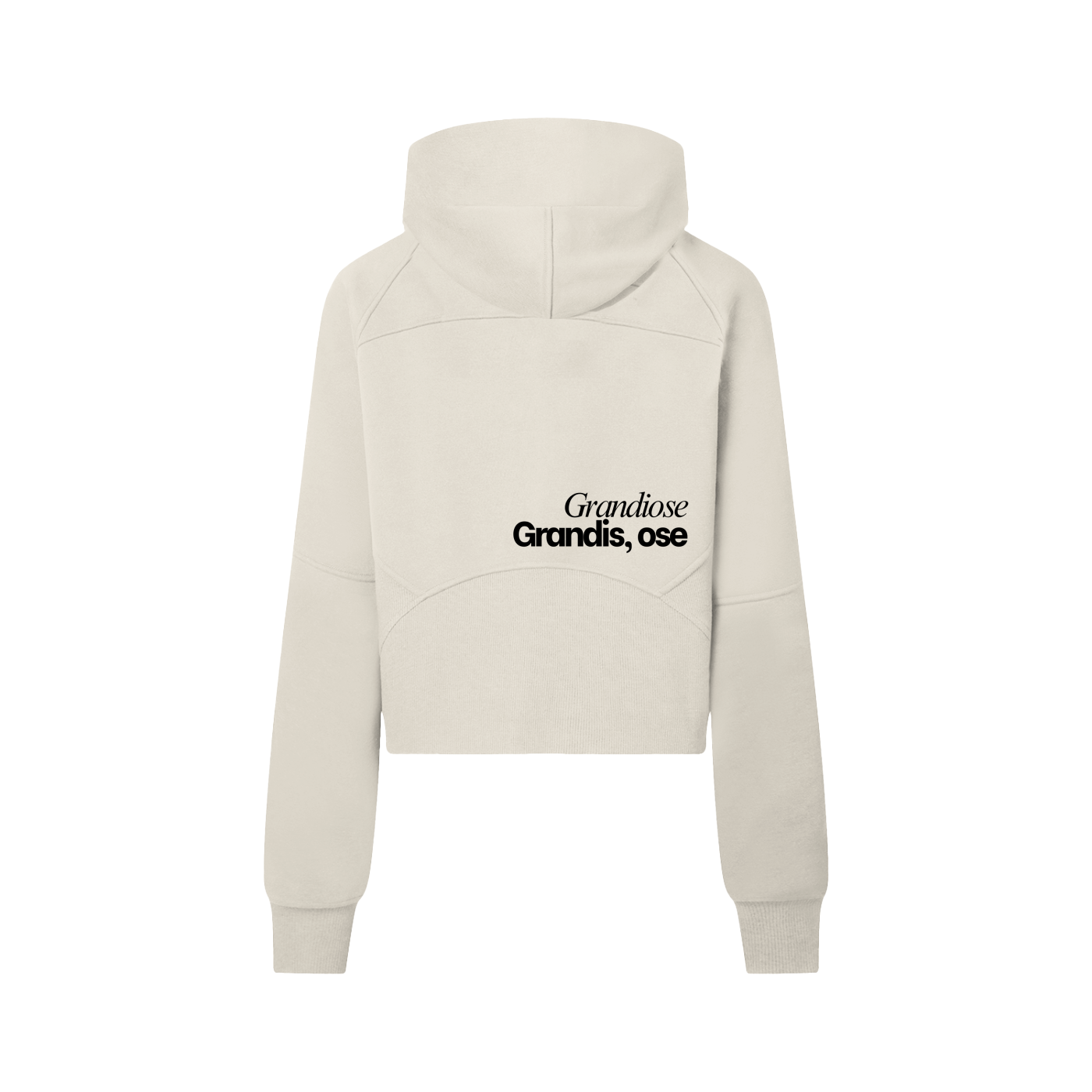 Hoodie crop demi-zip ajusté