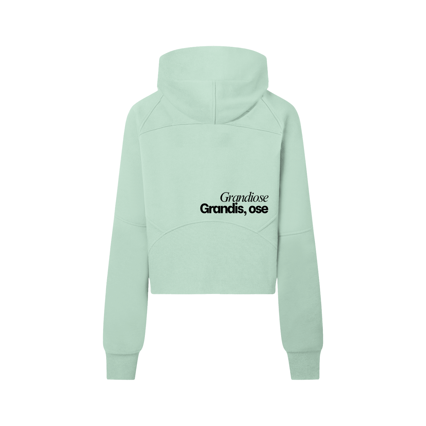 Hoodie crop demi-zip ajusté