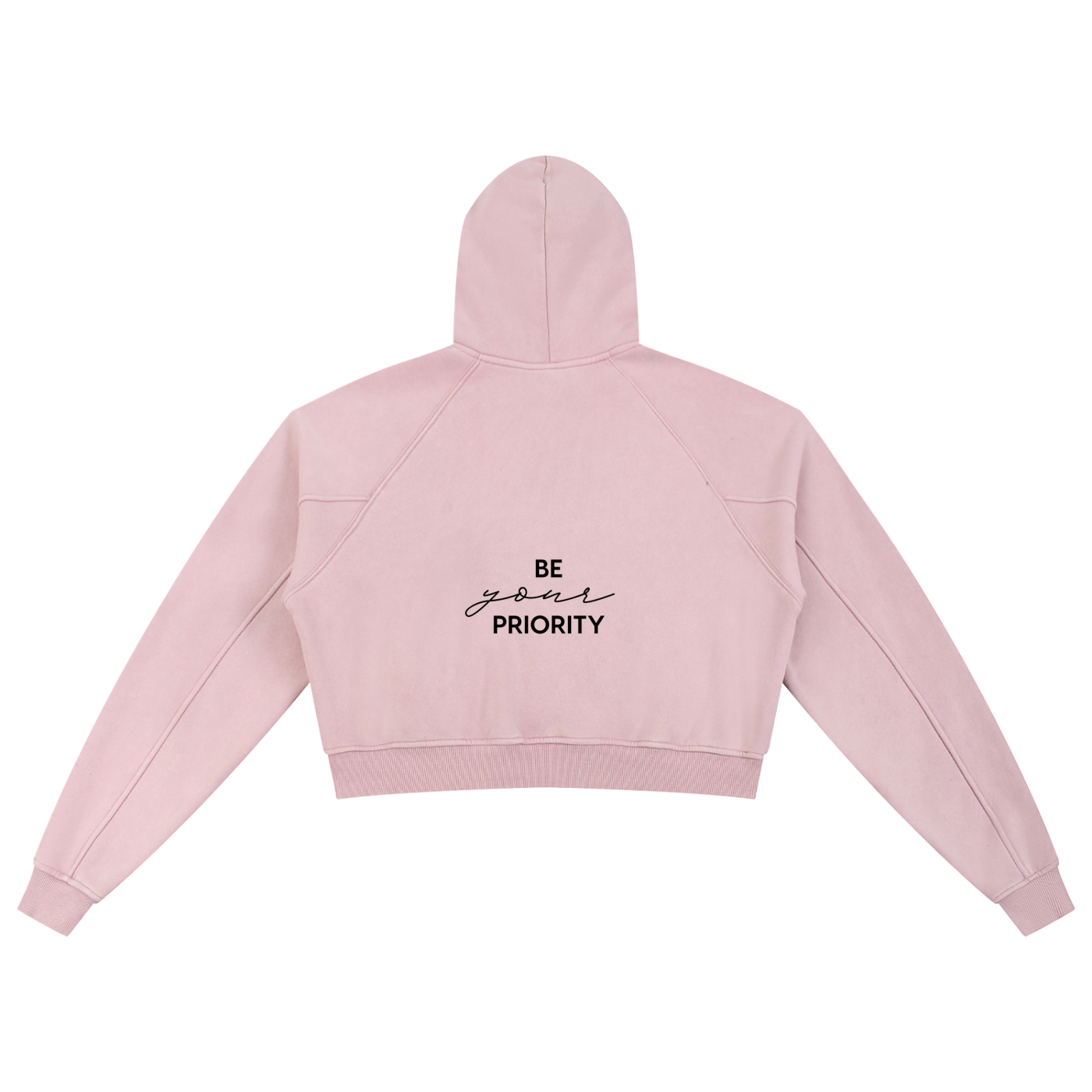 Sweat à capuche court effet délavé